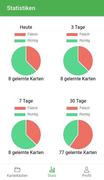 Karteikarten in App lernen